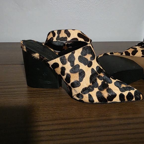 Leopard Cheetah Print Mules Western Cowboy with Block Heel 8.5 - Picture 4 of 8